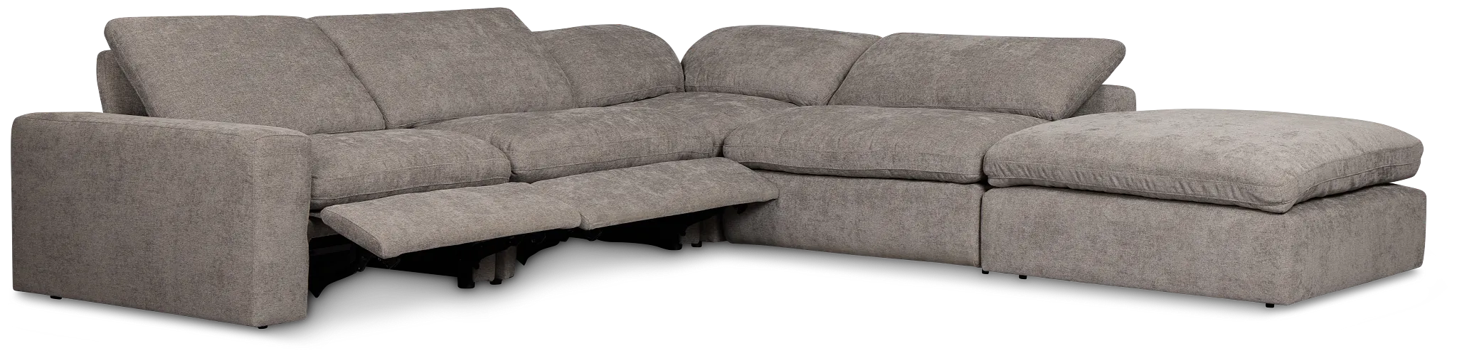 Drift Dark Gray Fabric Medium Dual Power Right Bumper Sectional