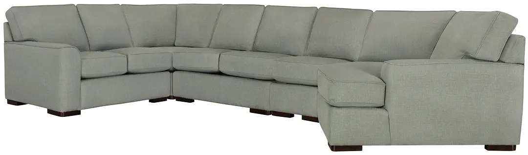 Austin Green Fabric Large Right Cuddler Sectional Austin Green Fabric Large Right Cuddler Sectional