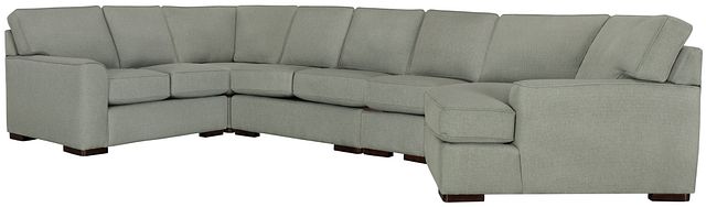 Austin Green Fabric Large Right Cuddler Sectional (0)