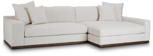 Mckenzie White Fabric Right Chaise Sectional (3)
