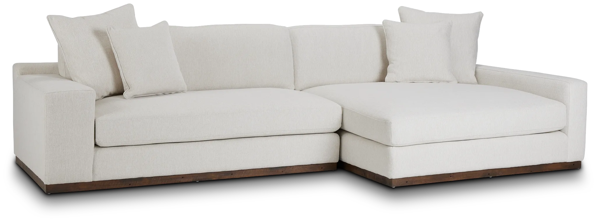 Mckenzie White Fabric Right Chaise Sectional