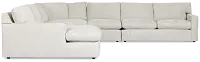 Hudson Gray Fabric Large Left Chaise Wedge Sectional