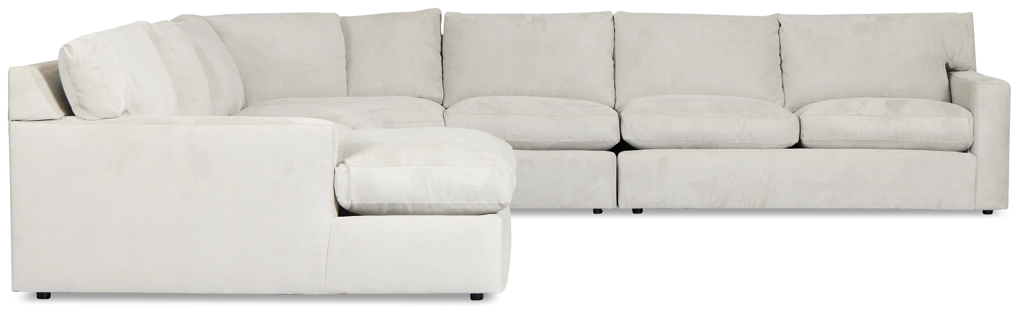 Hudson Gray Fabric Large Left Chaise Wedge Sectional