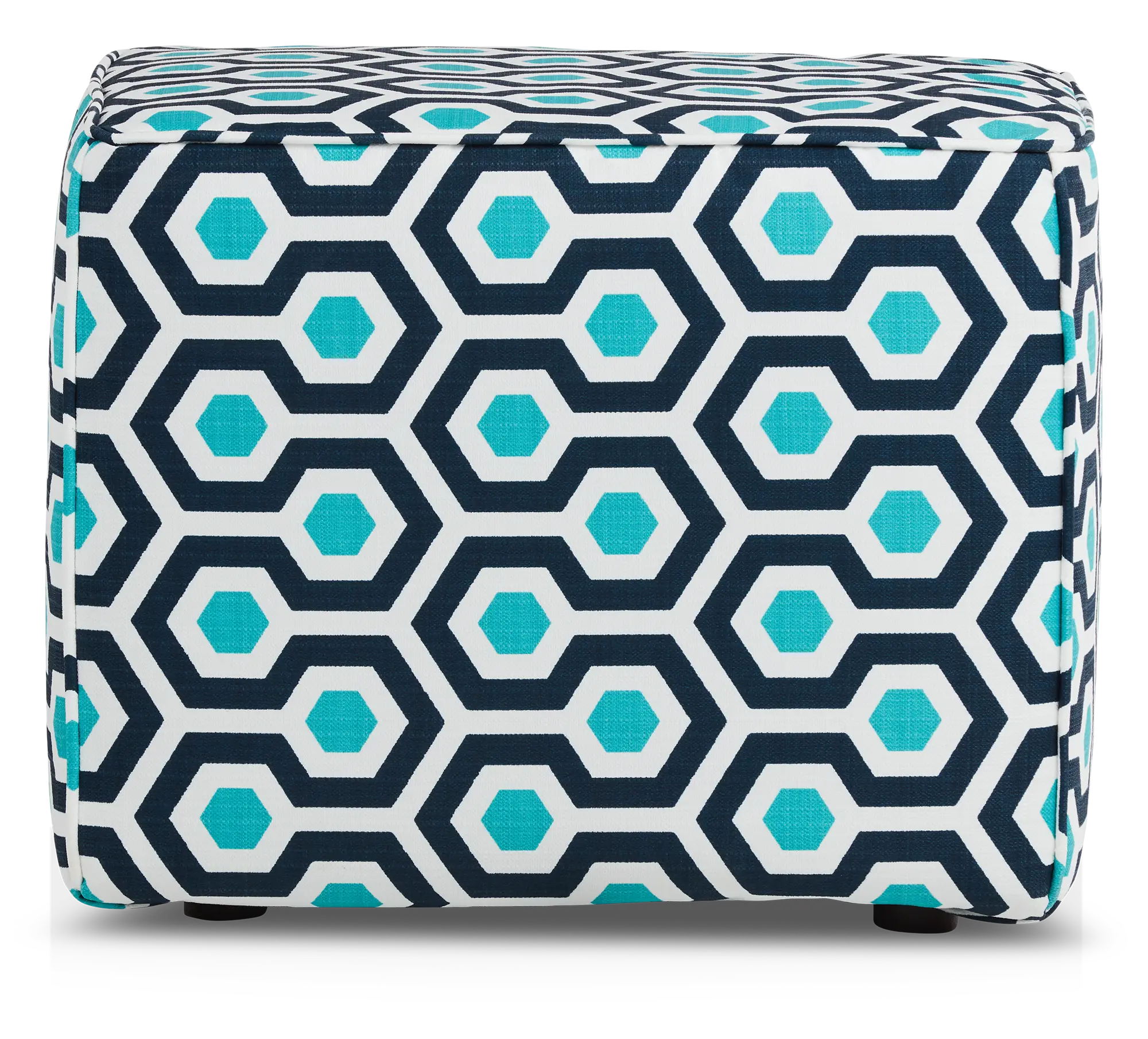 Magna Dark Blue Geometric Indoor/outdoor Accent Ottoman Magna Dark Blue Geometric Indoor/outdoor Accent Ottoman