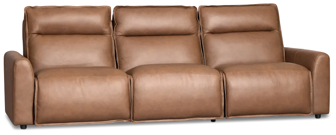 Edison Dark Brown Lthr/vinyl 3-piece Modular Power Sofa