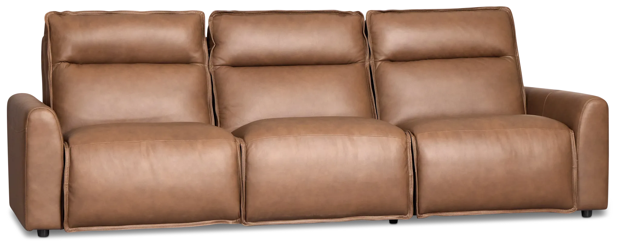 Edison Dark Brown Lthr/vinyl 3-piece Modular Power Sofa