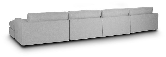 Cozumel Light Gray Fabric 6 Piece Double Chaise Sectional