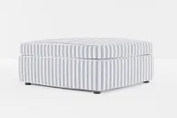 Destin Sea Lane Dark Blue Fabric Cocktail Ottoman