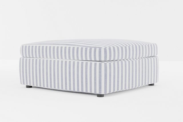 Destin Sea Lane Dark Blue Fabric Cocktail Ottoman
