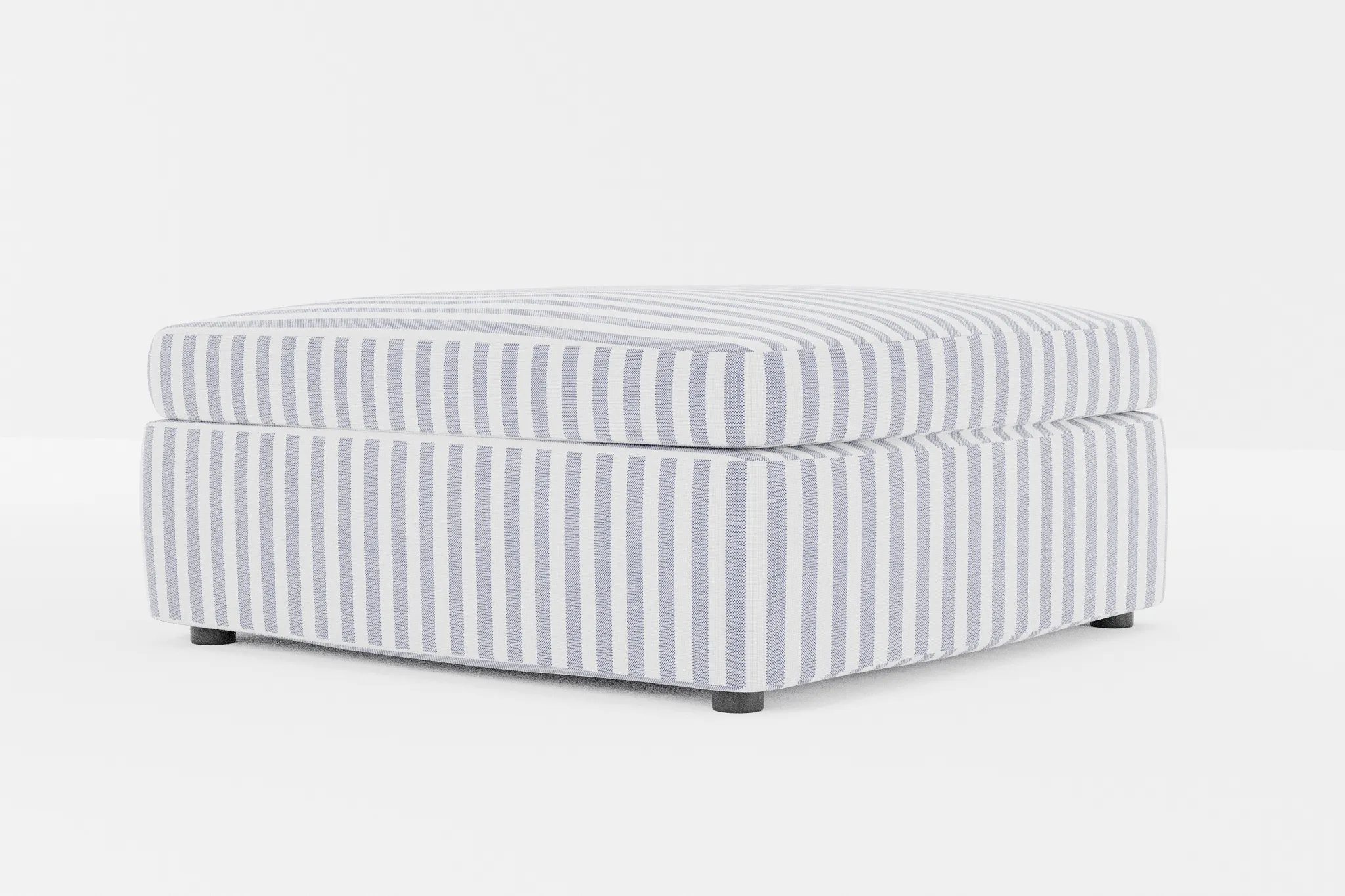 Destin Sea Lane Dark Blue Fabric Cocktail Ottoman