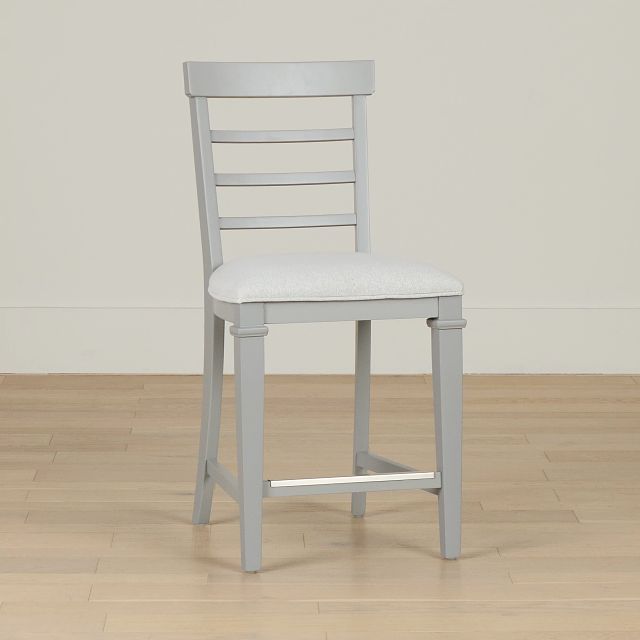 Cape Cod Gray 24" Upholstered Barstool