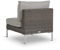 Tulum Gray Woven Armless Chair W/ Cushion