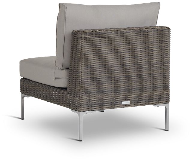 Tulum Gray Woven Armless Chair W/ Cushion (3)