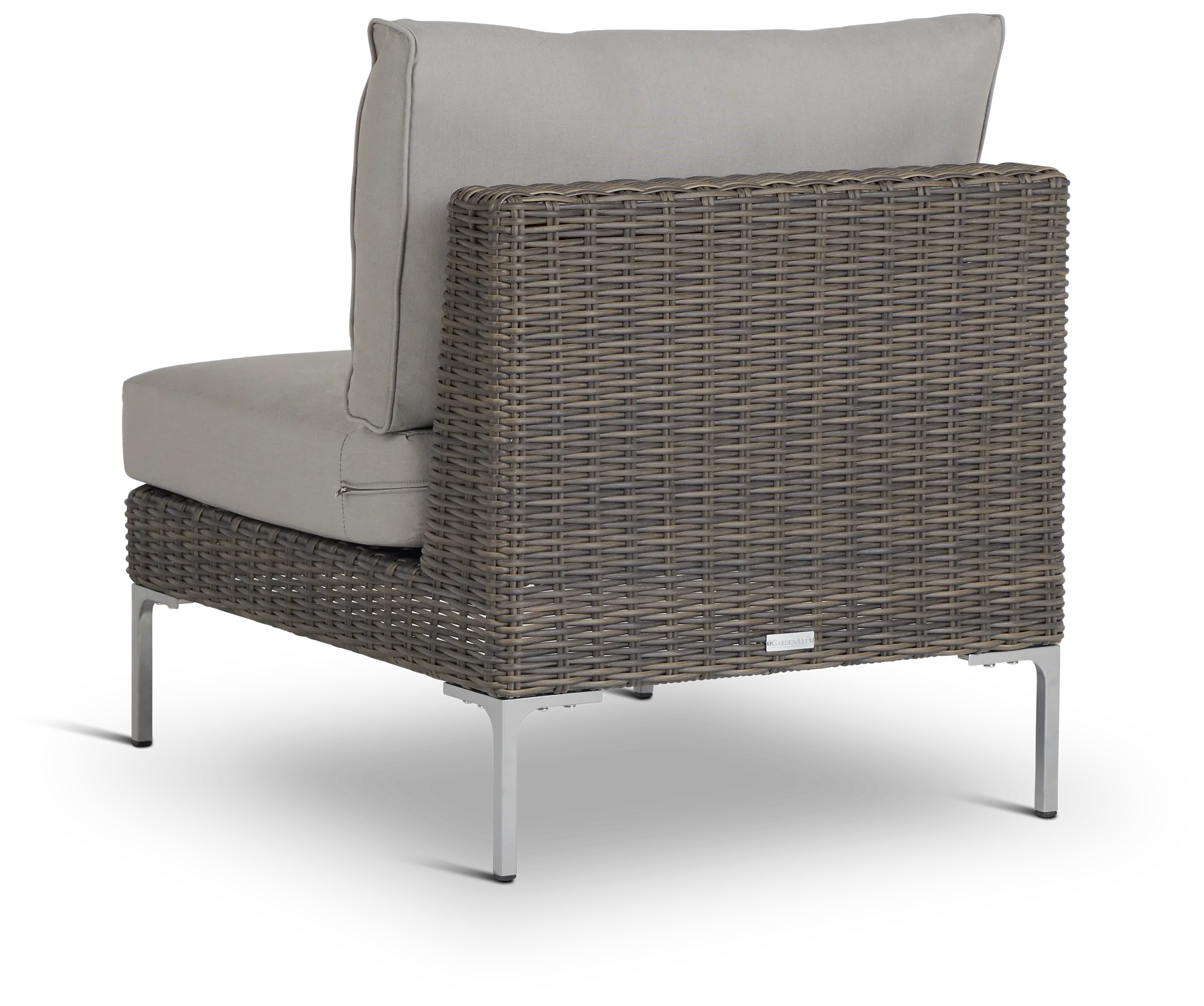 Tulum Gray Woven Armless Chair W/ Cushion