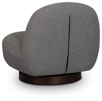 Aaliyah Dark Gray Fabric Swivel Accent Chair