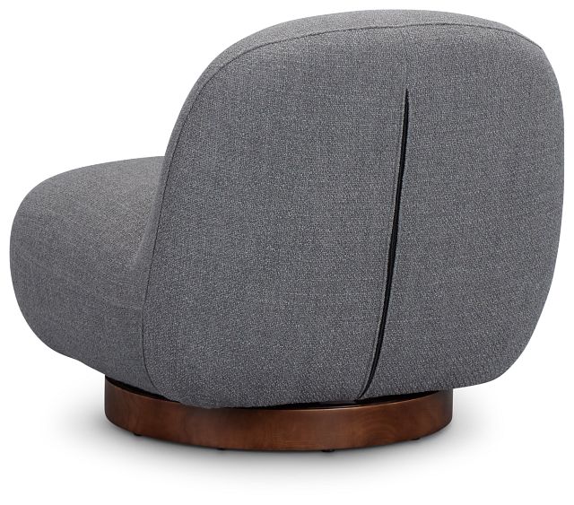 Aaliyah Dark Gray Fabric Swivel Accent Chair