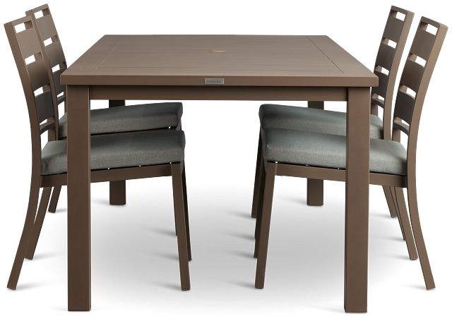 Raleigh Teal 81" Rectangular Table & 4 Cushioned Chairs