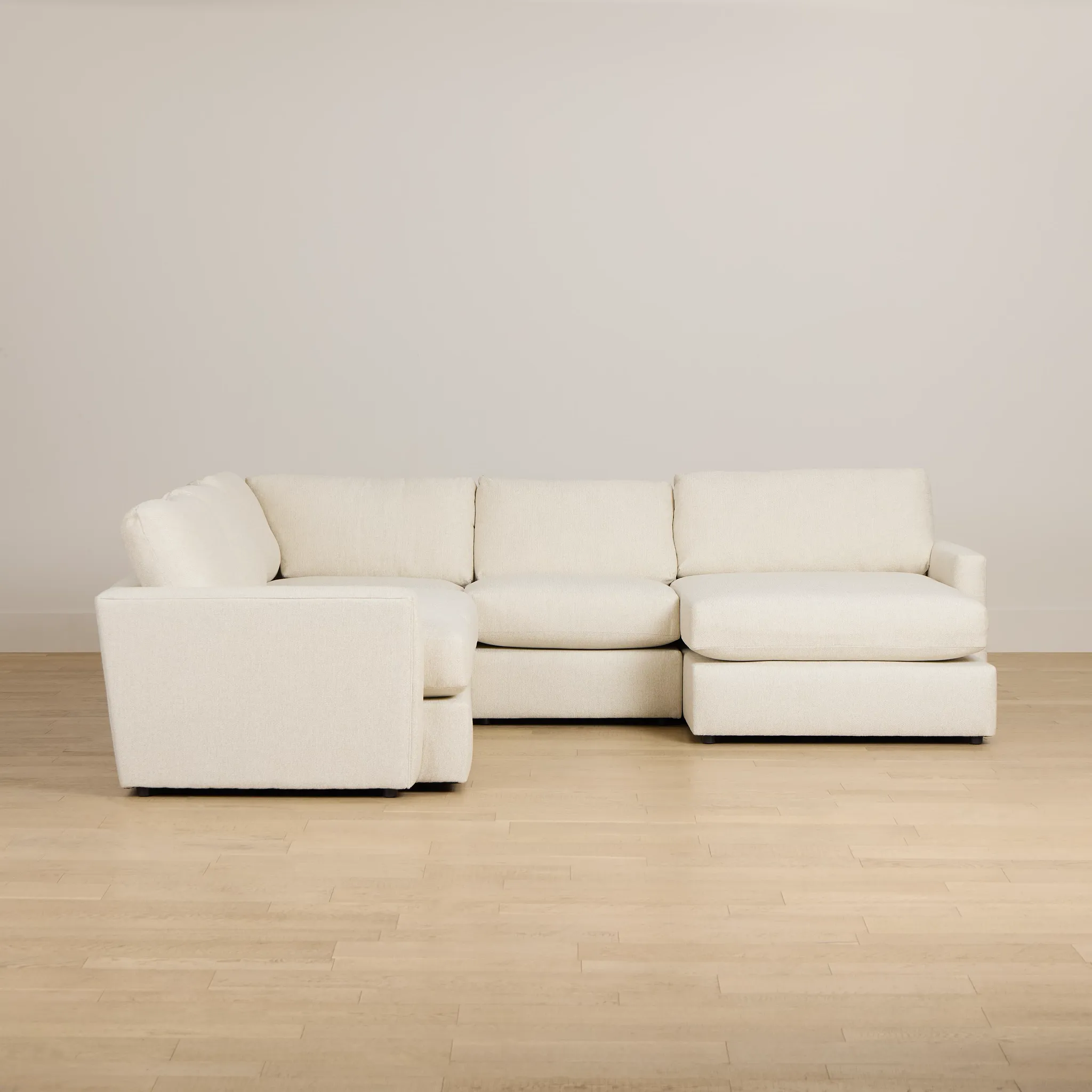 Maxwell Light Beige Fabric Medium Right Chaise Sectional