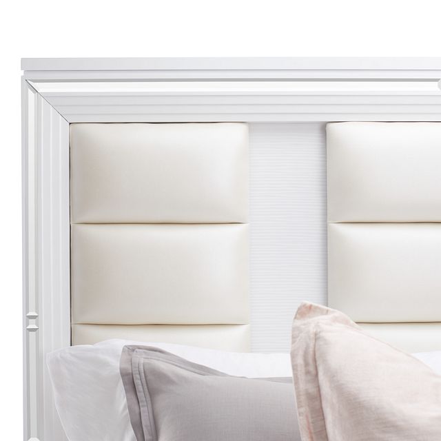 Vegas White Platform Storage Bed