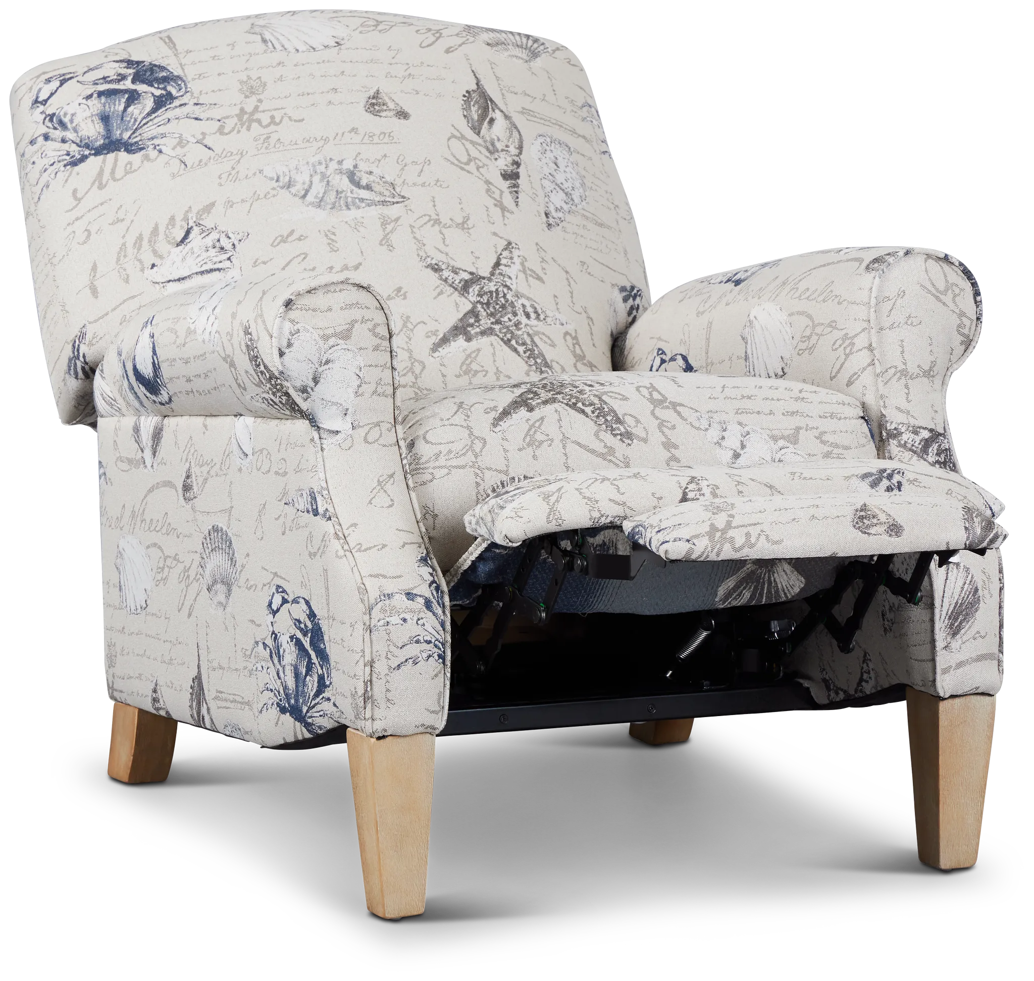 Shelly Light Beige Fabric Push Back Recliner