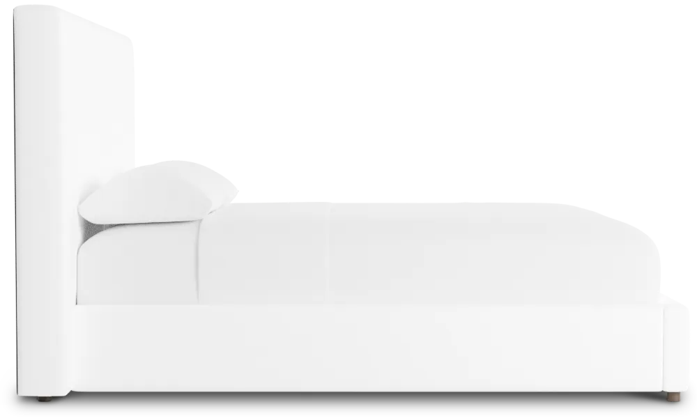 Grayton Peyton White 54" Upholstered Platform Bed