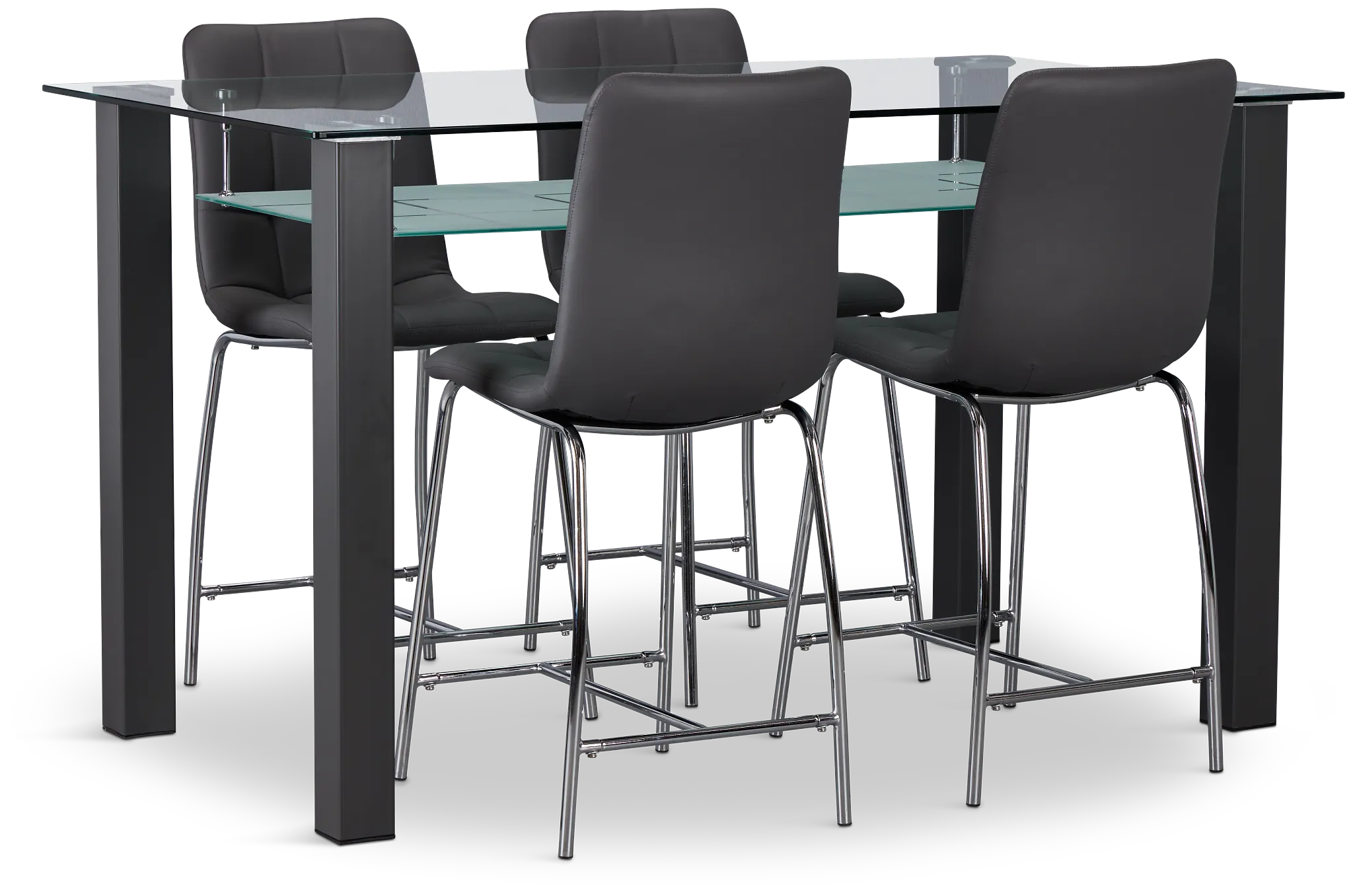 Vienna Dark Gray Rect High Table & 4 Barstools