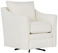 Avery White Fabric Swivel Rocking Glider