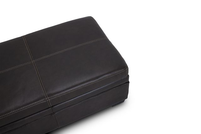 Carson Dark Brown Leather Storage Ottoman