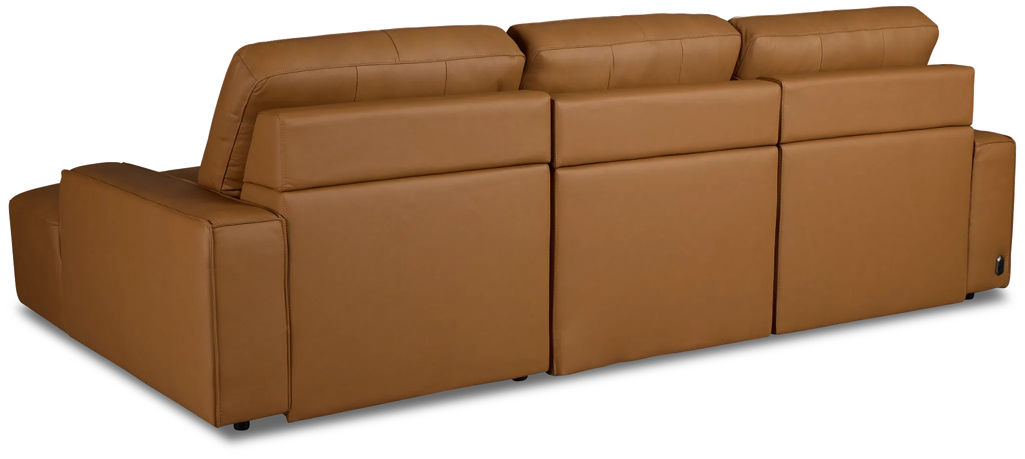 Rudy Brown Lthr/vinyl Right Power Extension Chaise Sectional