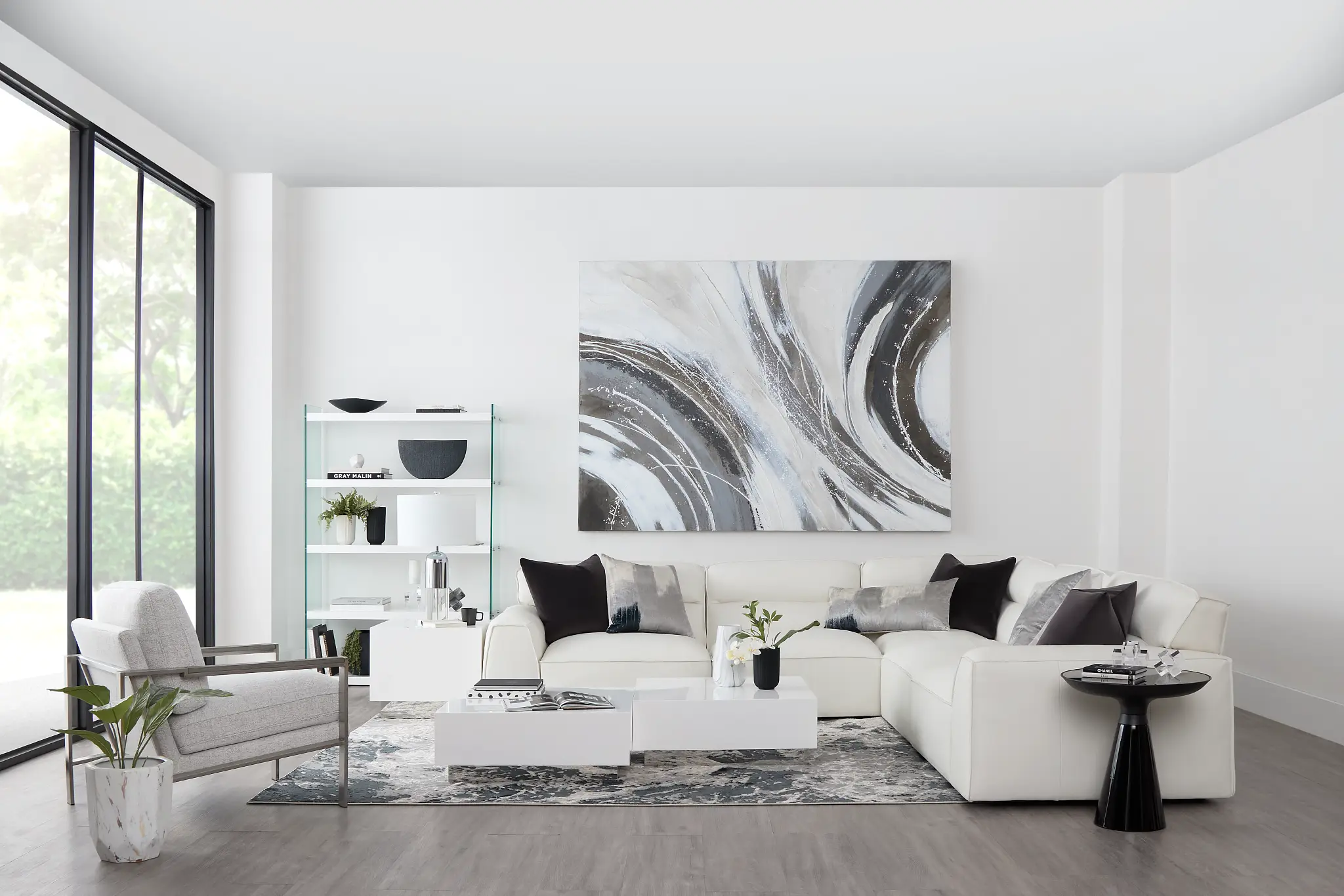 Blanca White Leather 5-piece Modular Sectional Blanca White Leather 5-piece Modular Sectional