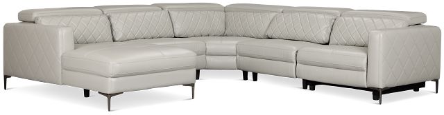 Ava Light Gray Micro Small Left Chaise Power Reclining Sectional