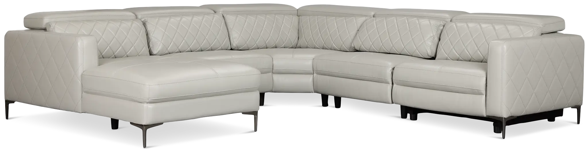 Ava Light Gray Micro Small Left Chaise Power Reclining Sectional Ava Light Gray Micro Small Left Chaise Power Reclining Sectional