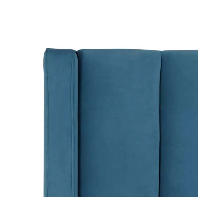 Audrey Blue Velvet Platform Bed