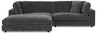 Lounge Dark Gray Fabric Chaise Sectional