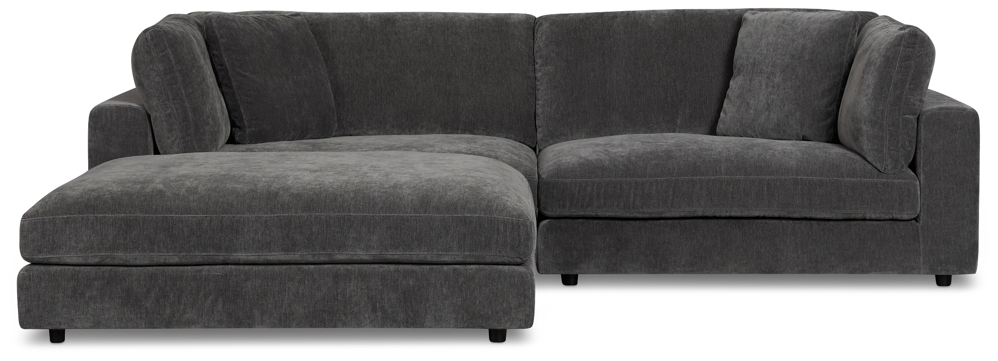 Lounge Dark Gray Fabric Chaise Sectional