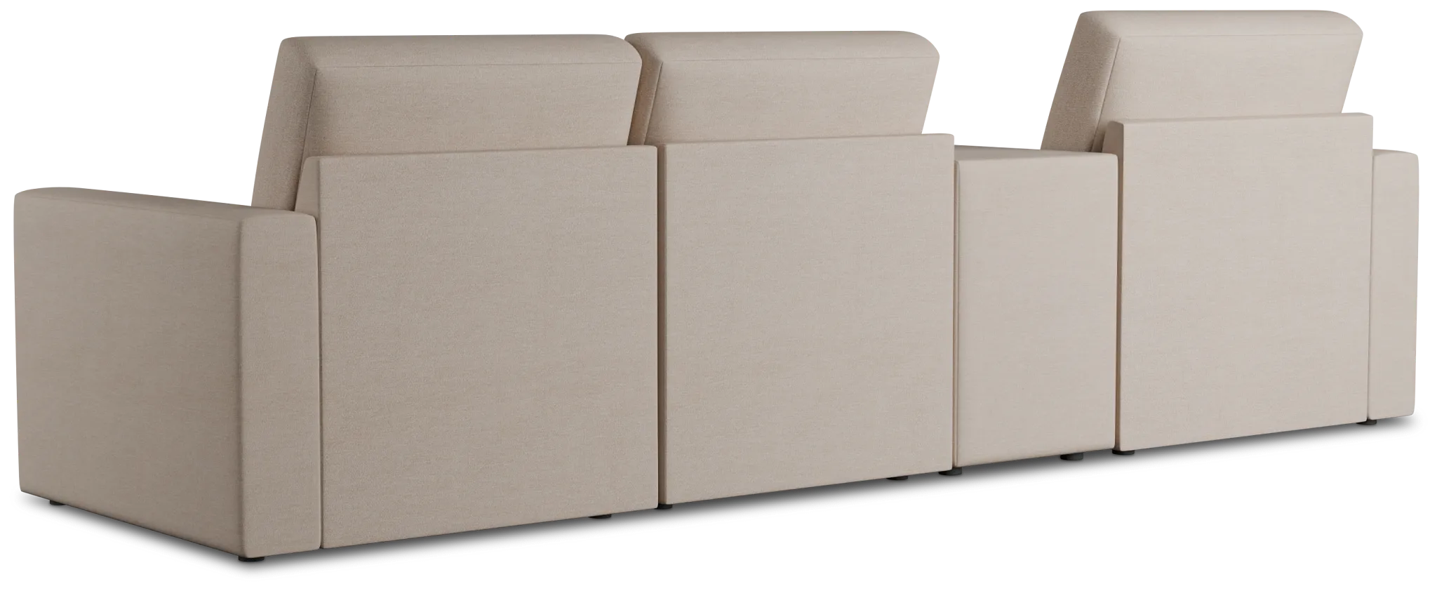 Citymod Beige Fabric Small Left Chaise Sectional With Storage Console