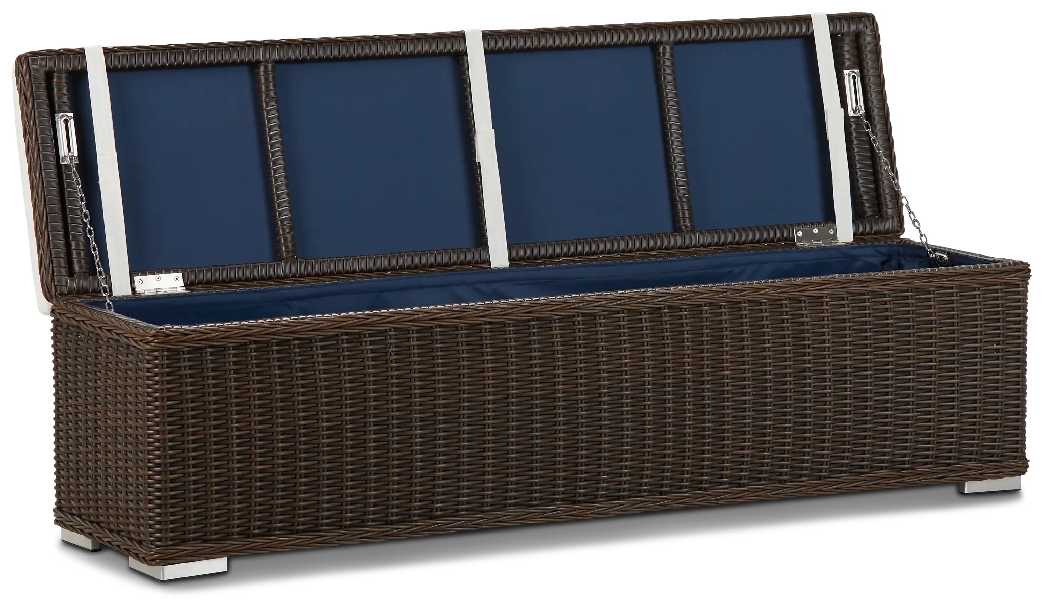 Southport White Woven Dining Bench Southport White Woven Dining Bench