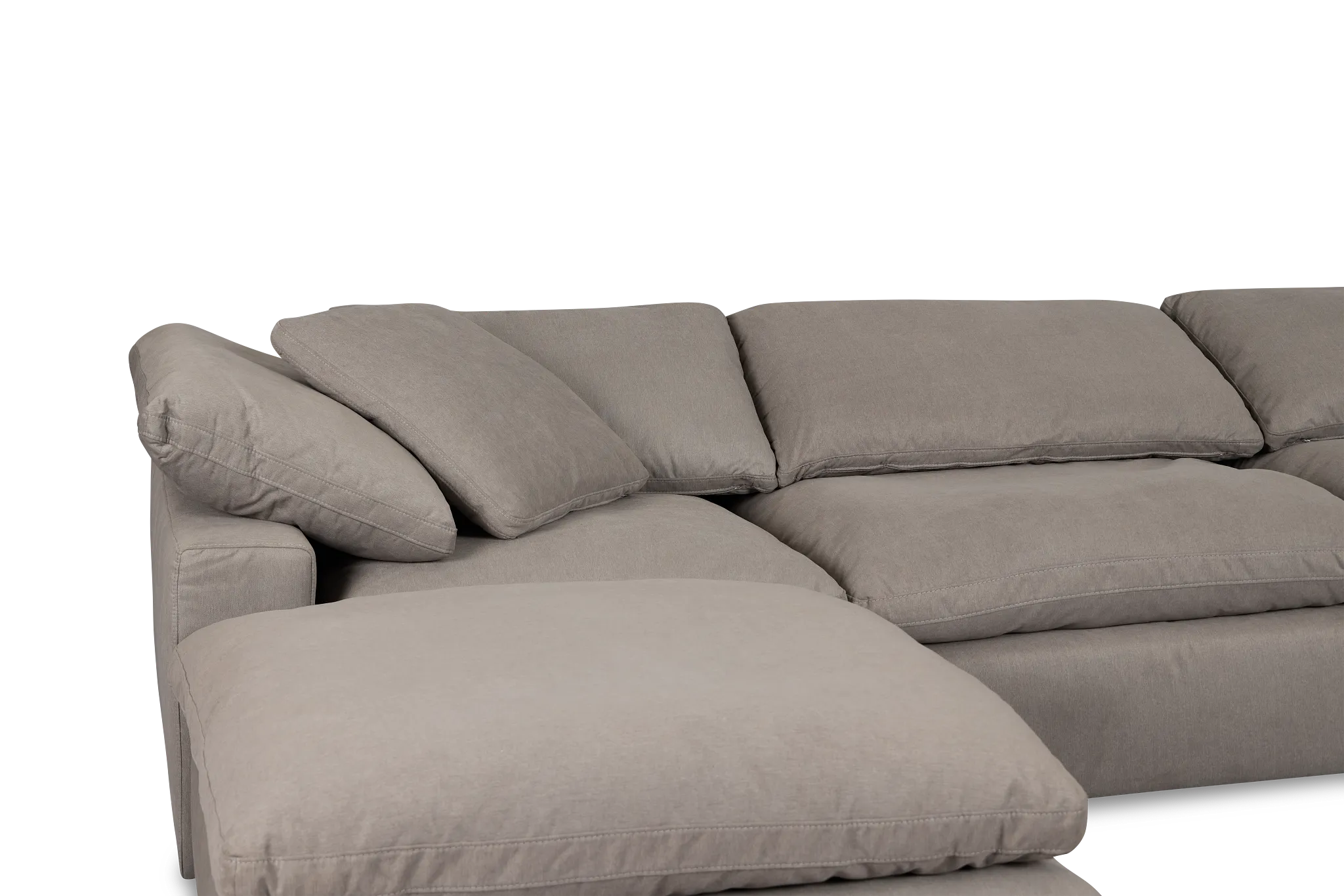 Nixon Light Gray Fabric 6 Piece Double Chaise Sectional