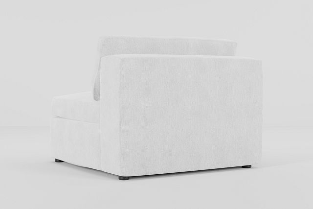 Destin Revenue White Fabric Armless Chair