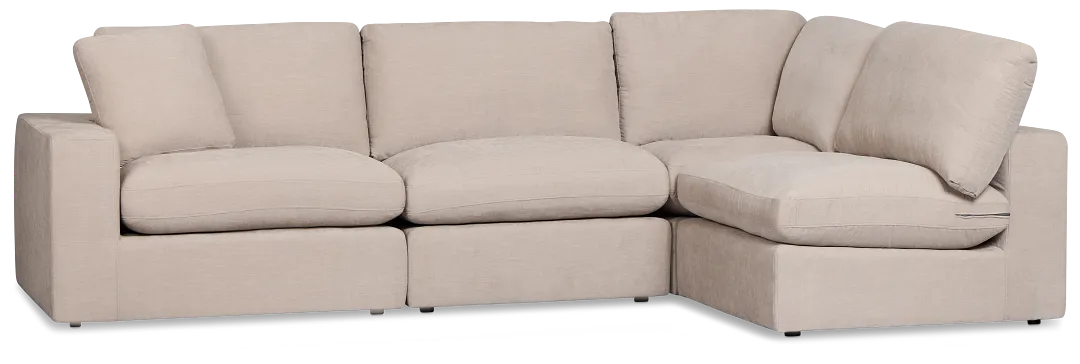 Breeze Taupe Fabric 4-piece Modular Sectional