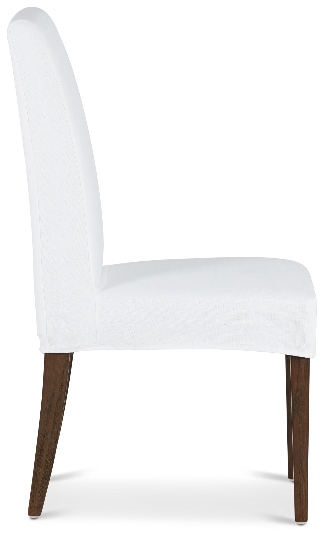 Harbor White Short Slipcover Chair With Medium-tone Leg