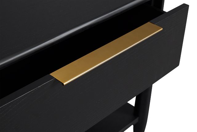 Stockton Black Large Drawer Nightstand