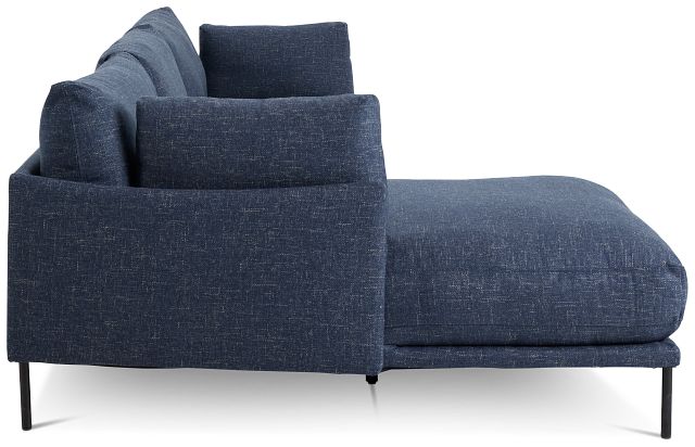 Oliver Dark Blue Fabric Left Chaise Sectional (3)