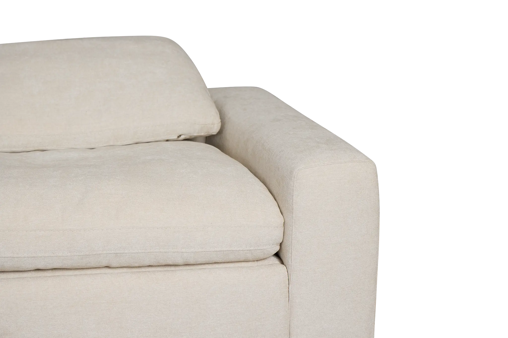 Drift Light Beige Fabric Medium Triple Power 2-arm Sectional Drift Light Beige Fabric Medium Triple Power 2-arm Sectional