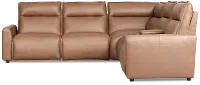 Edison Dark Brown Lthr/vinyl Medium Dual Power 2-arm Reclining Sectional