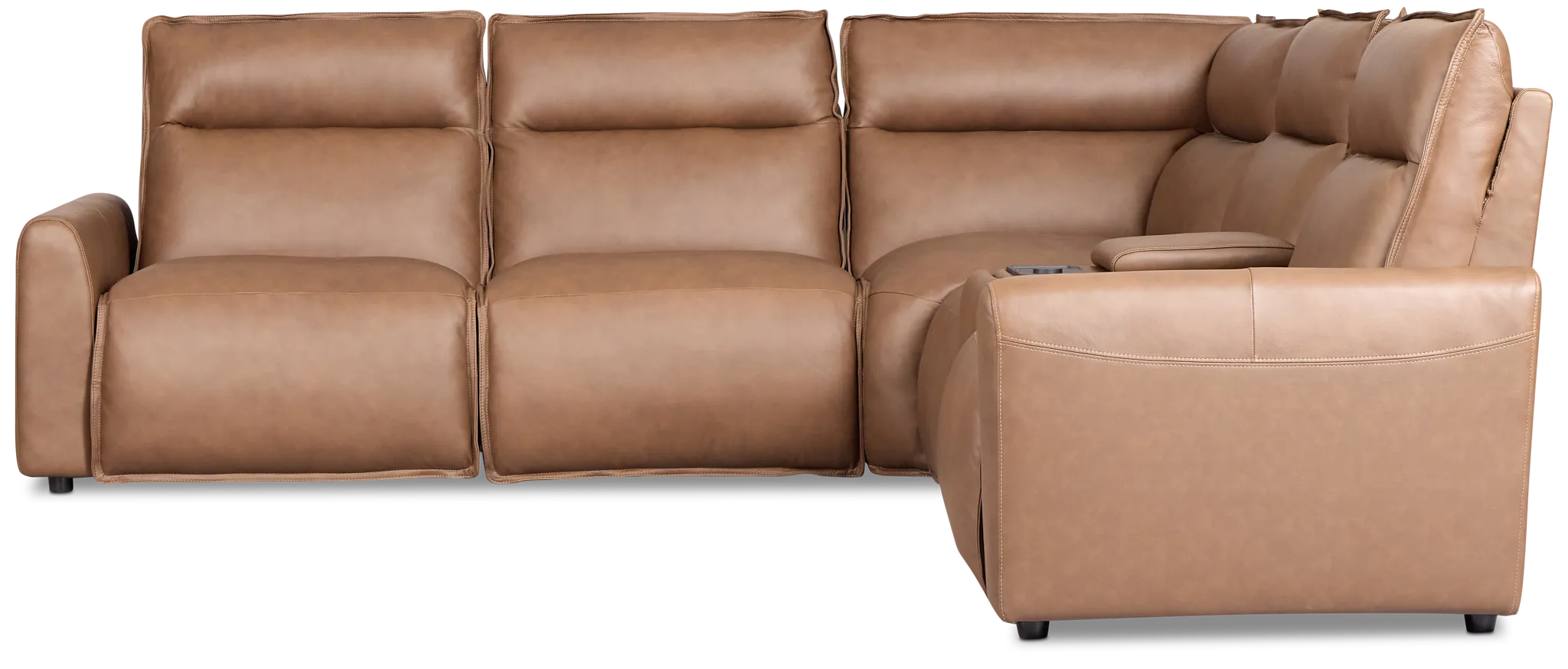 Edison Dark Brown Lthr/vinyl Medium Dual Power 2-arm Reclining Sectional