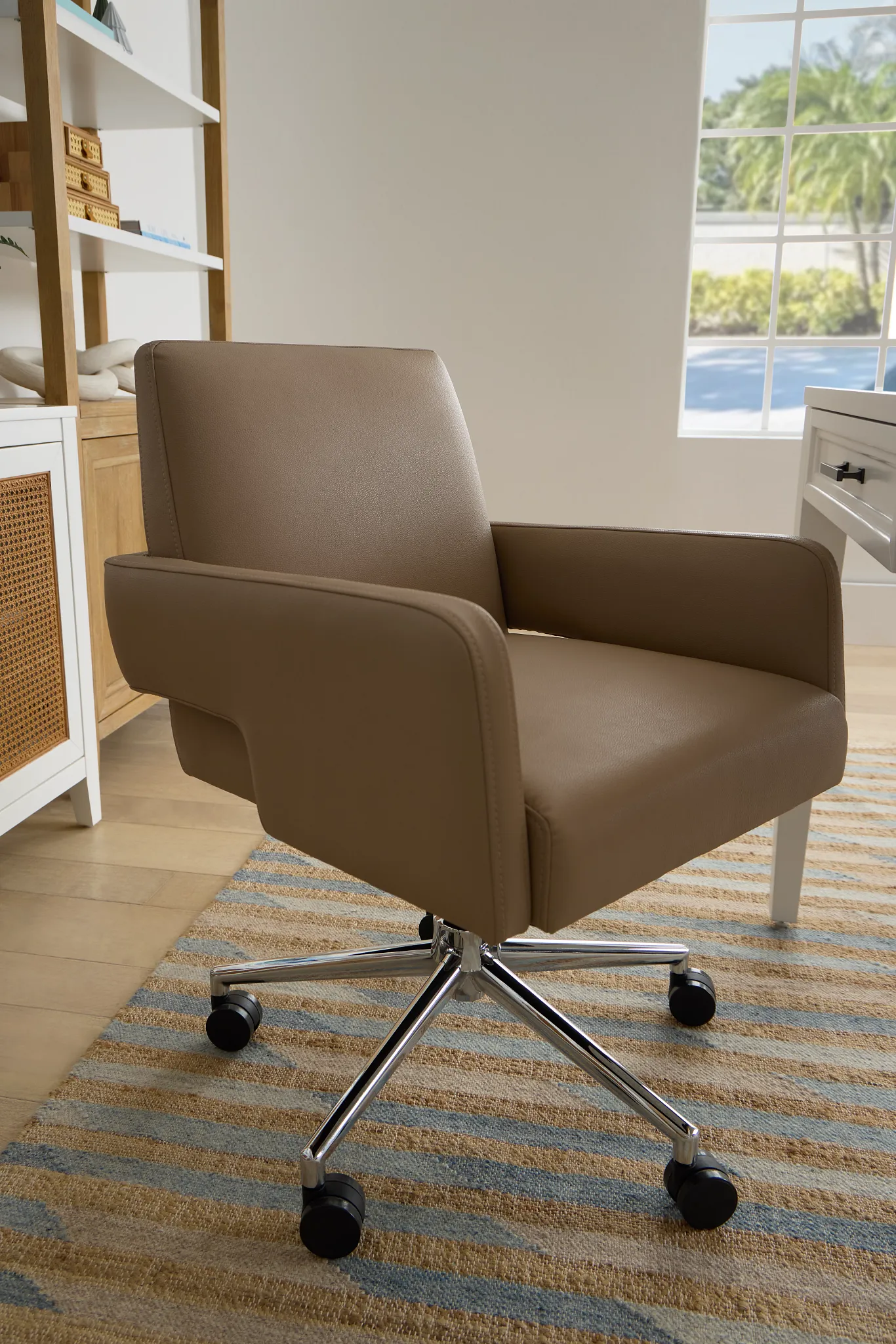 Skye Beige Swivel Desk Chair