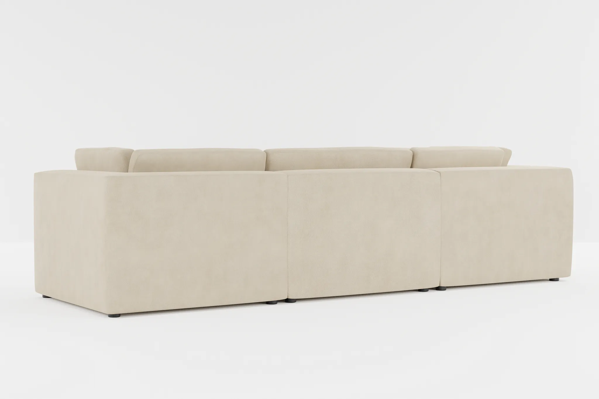 Destin Peyton Beige Fabric 5pc Bumper Sectional
