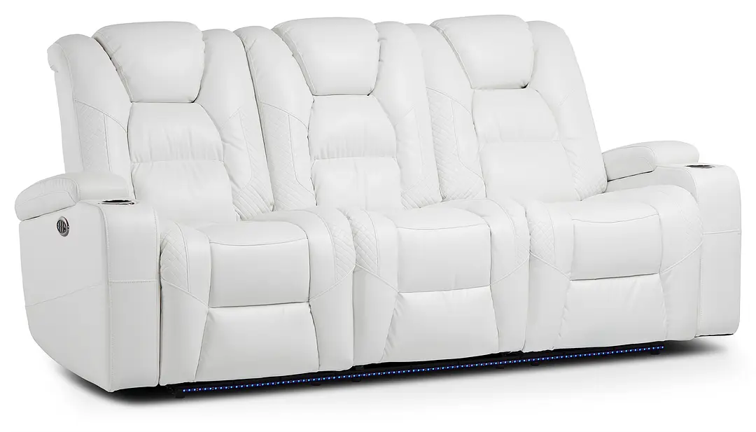 Troy White Micro Power Reclining Sofa Troy White Micro Power Reclining Sofa