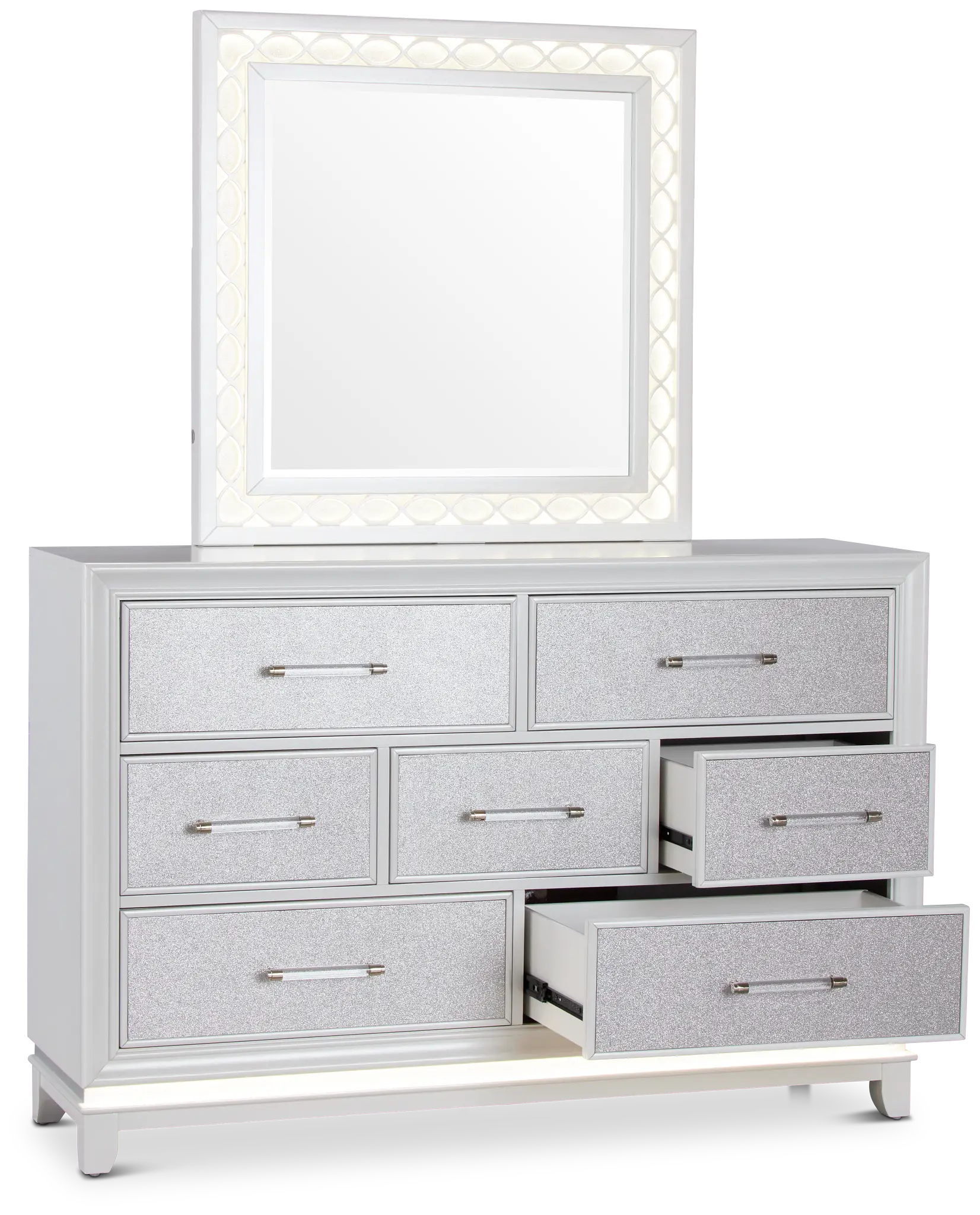 Valentina White Dresser & Mirror Valentina White Dresser & Mirror